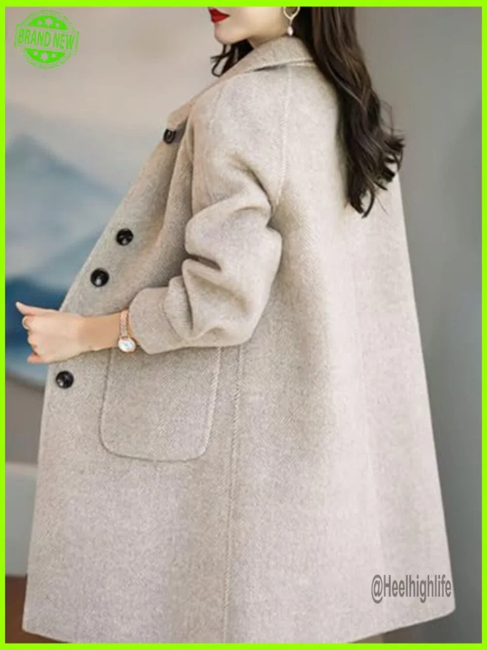 Women's Wool Blend Peacoat With Pockets